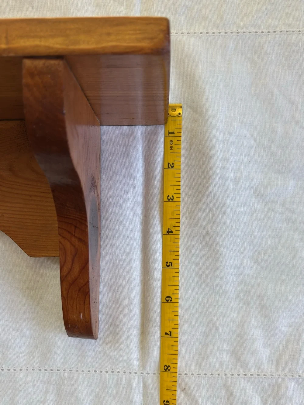 Vintage Honey Brown Wooden Wall Display Shelf 30”